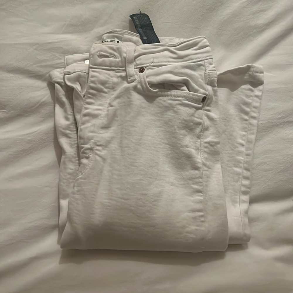 High waisted flared zara white jeans